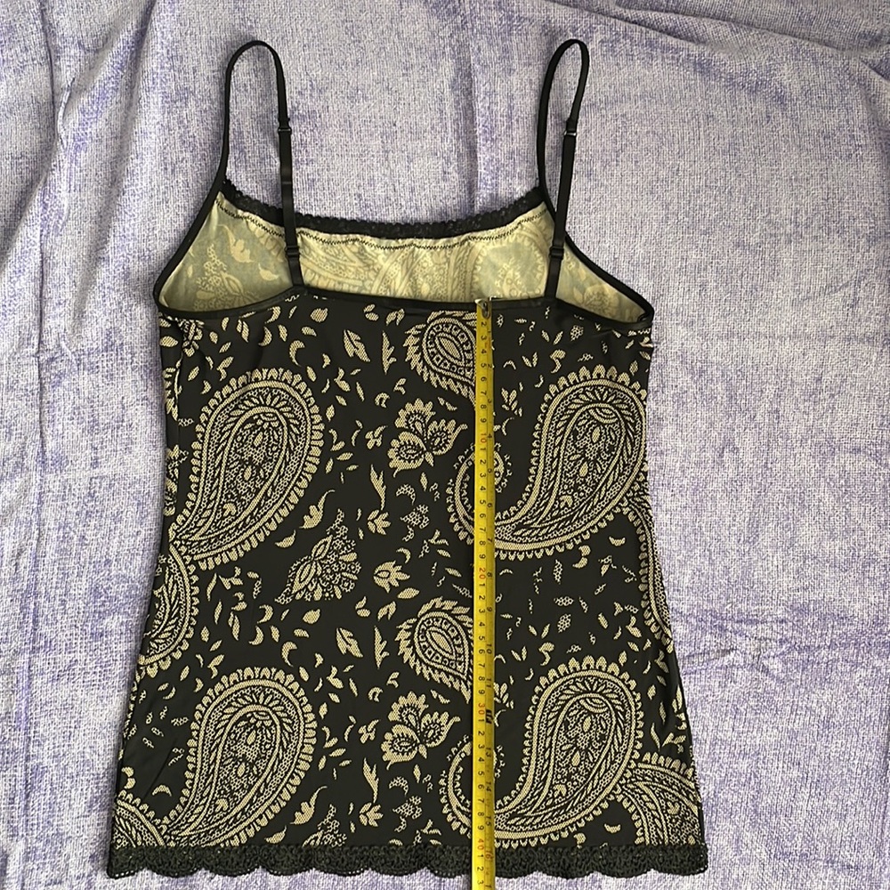 Jockey black nude paisley Lycra stretch camisole spaghetti strap silky soft sexy - Picture 8 of 12